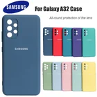 Чехол для Samsung Galaxy A32, Оригинальный чехол из жидкого силикона, шелковистая мягкая на ощупь задняя защитная крышка для телефона A 32 4G