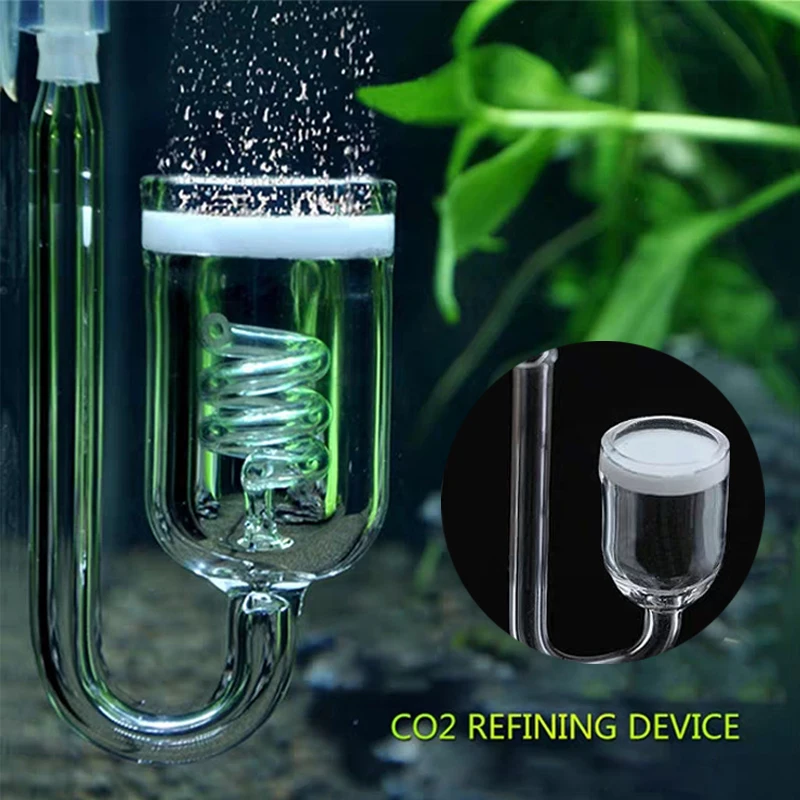 Стеклянный аквариумный диффузор CO2 присоска фиксирующий распылитель счетчик