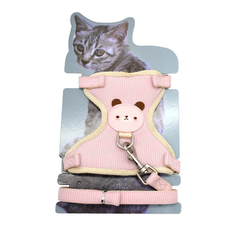 Bear Netting Chest-back Clothing Puppy Traction Rope New Plaid I-shaped Dog Cat and Belt dog accessories | Дом и сад