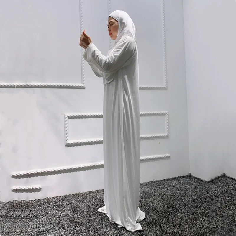 

Ramadan Abaya Muslim Prayer Dress Hoodie Hijab Kaftan Islamic Dress Full Cover Prayer Dress Casual Colorful Scarf Black Navy