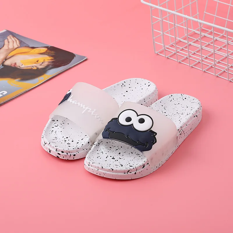 Футболка с рисунками из мультфильма Улица Сезам Для мужчин тапочки на