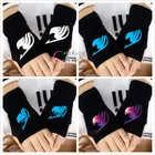 Теплые зимние перчатки с аниме Фея хвост, мужские трикотажные перчатки без пальцев в стиле стимпанк, аксессуары для костюма для косплея