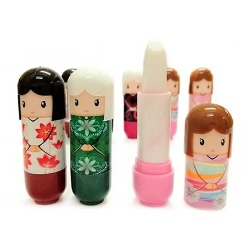 Мультяшное кимоно кукла растение помада бесцветное увлажняющее увлажнение