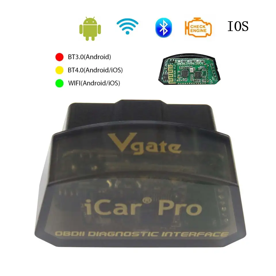 Vgate iCar pro OBD2 Scanner ELM327 Bluetooth 3.0/4.0 Car Diagnostic Tools ELM327 WIFI Code Diagnostic-Scanner For Android/iOS