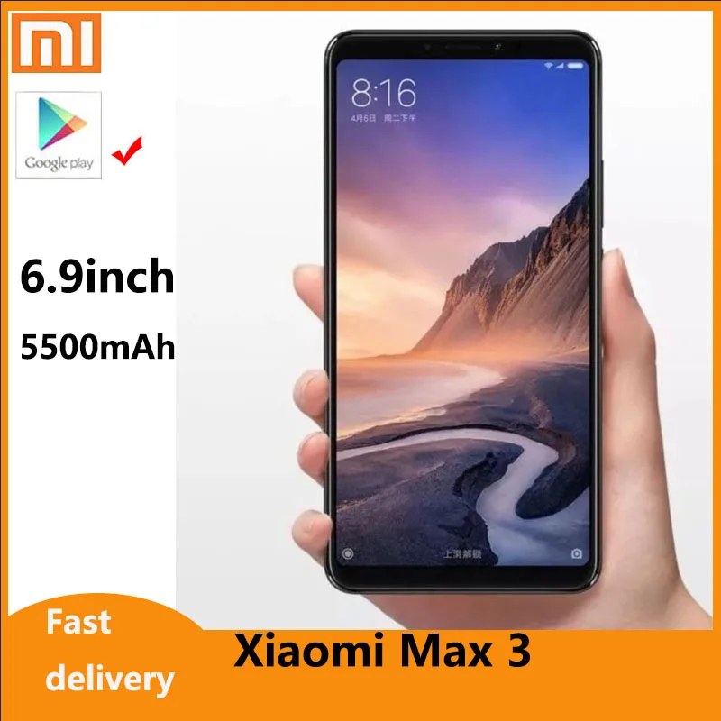 

Smart phone Xiaomi Mi Max3 6.9 Inch 4G Ram 64Gb Rom Vingerafdruk 4G Android Smart Telefoon Max 3 Serie