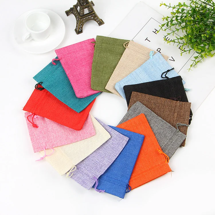

20 pcs/lot Draw Fabric Lineon String Bag Oranganza Bag for Women Shopping Jute Bag Jewelry Pounch Customize Logo