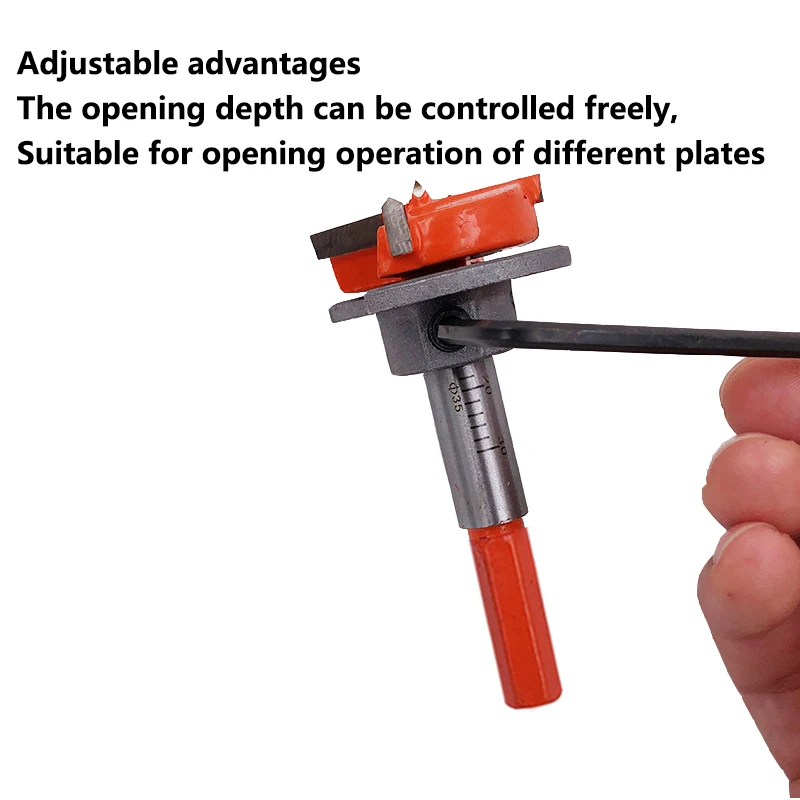 

1pc Diameter 35mm Adjustable Carbide Drill Bits Hinge Hole Opener Boring Bit Tipped Drilling Tool Woodworking Cutter