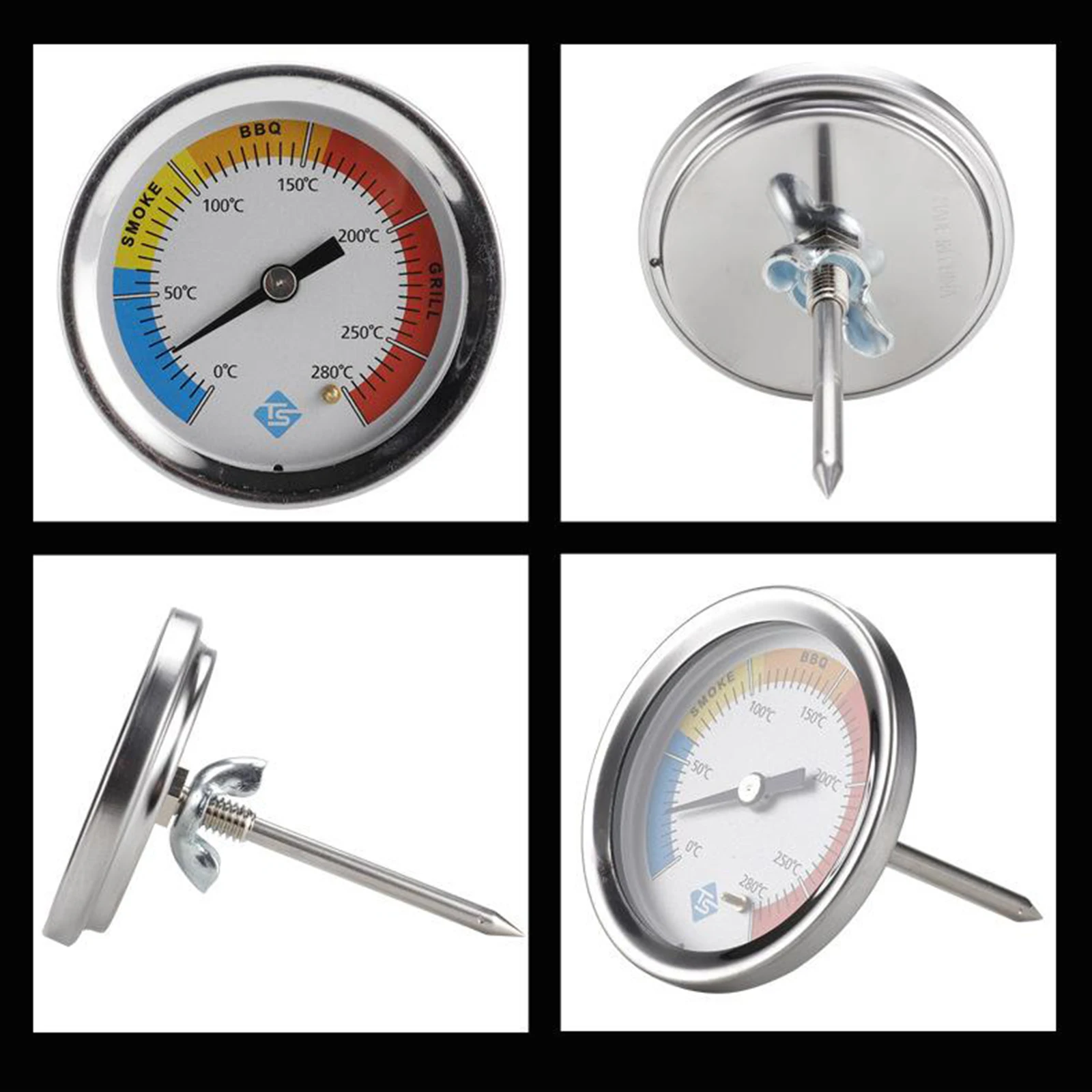 

Stainless Steel Thermometer Measure Grill Temperature for Oven Kitchen
