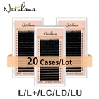 NATUHANA оптовая продажа 20 чехловпартия 8-15 смешанных LL +LCLDLU Curl матовый черный, для наращивания ресниц PBT норковые l-образные ресницы для макияжа