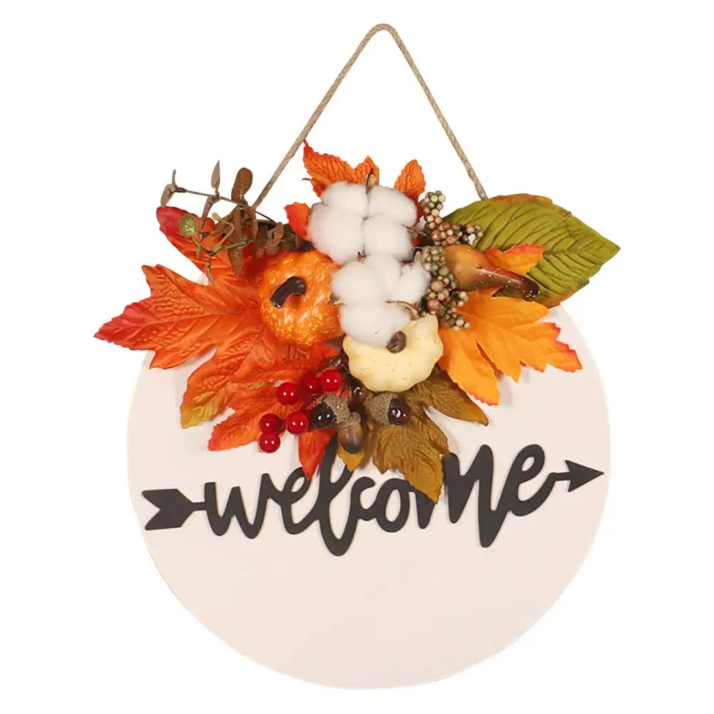 

Wooden Welcome Wreath Sign For Outdoor Fall Wreaths Farmhouse Porch Front Door Wreath Sign For Autumn Home Wall Housewarming