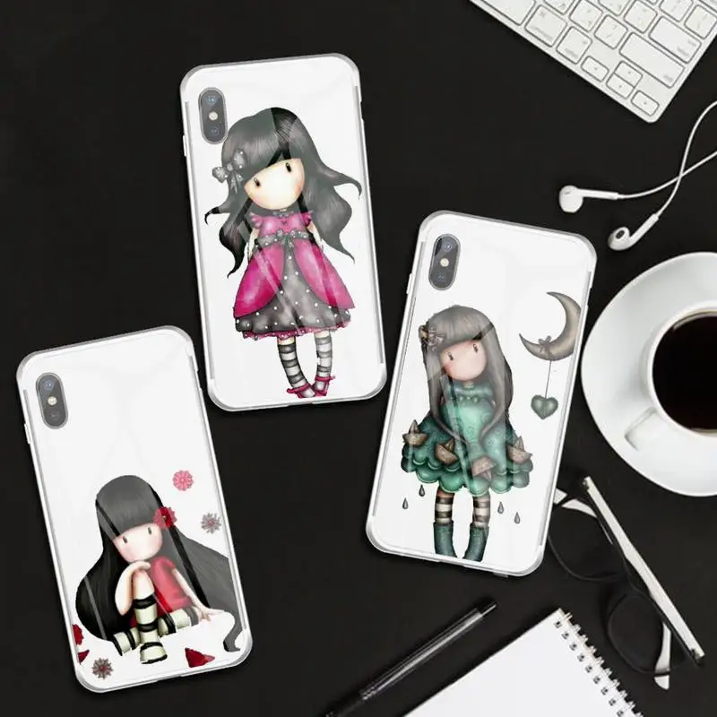 

Hot Cartoon Cute Girl Kid Art Phone Case Transparent Case For IPhone 6 6s 7 8 Plus X Xs Xr Xsmax 11 12 Pro Promax 12mini