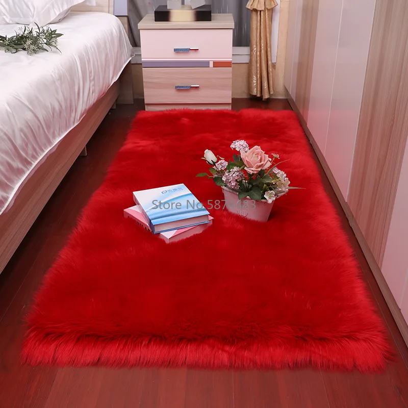 Ковер для спальни мягкие пушистые меховые коврики из овчины скандинавский