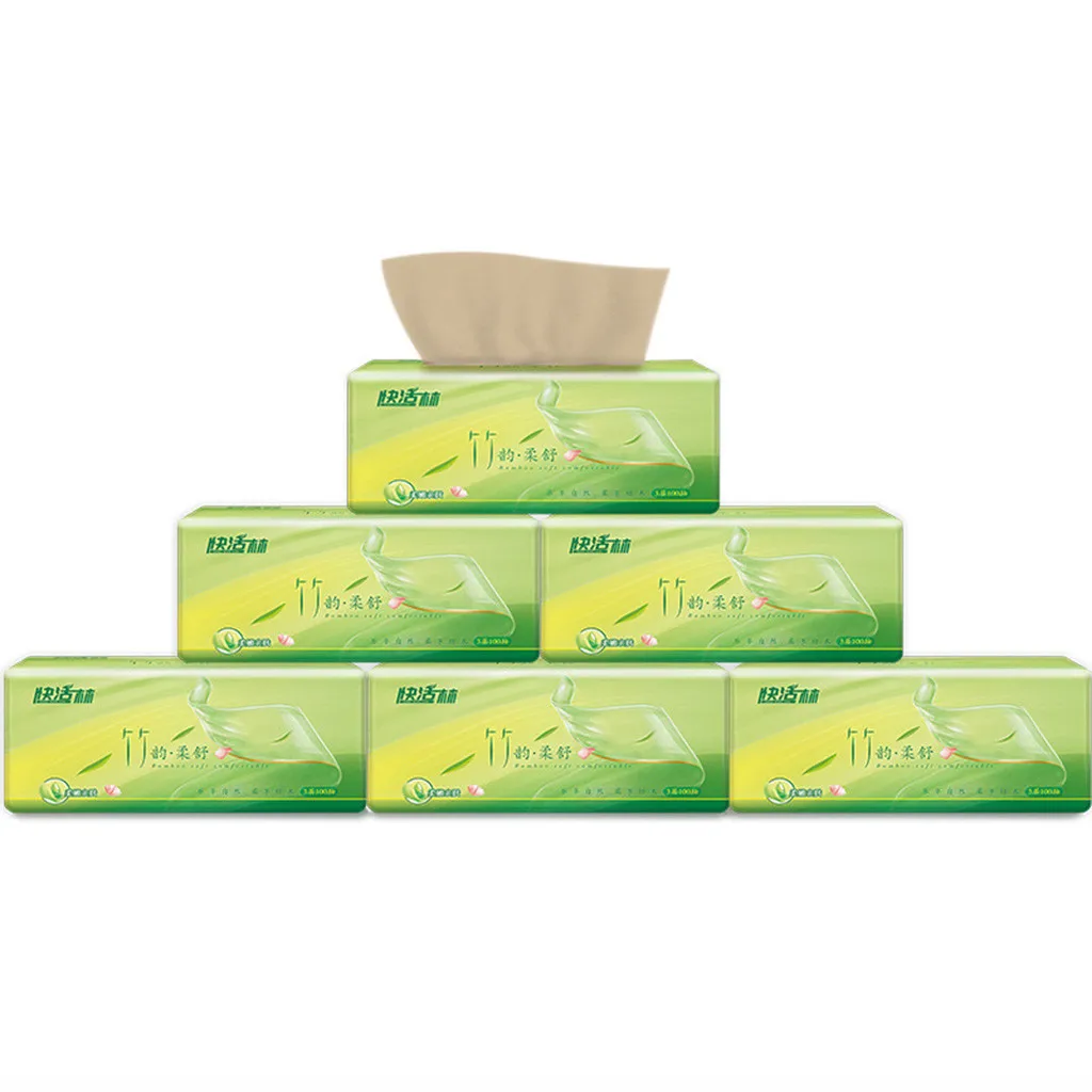 10 шт. три слоя туалетной бумаги натуральная бамбуковая целлюлоза лицевая бумага