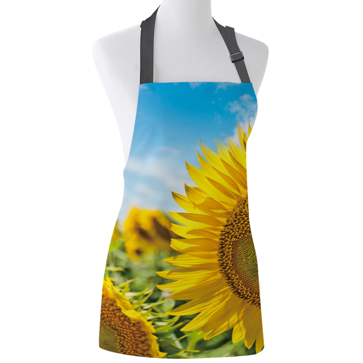 

Sunflower Summer Aprons Adjustable Canvas Female Unisex Apron Baking Barbecue Bib