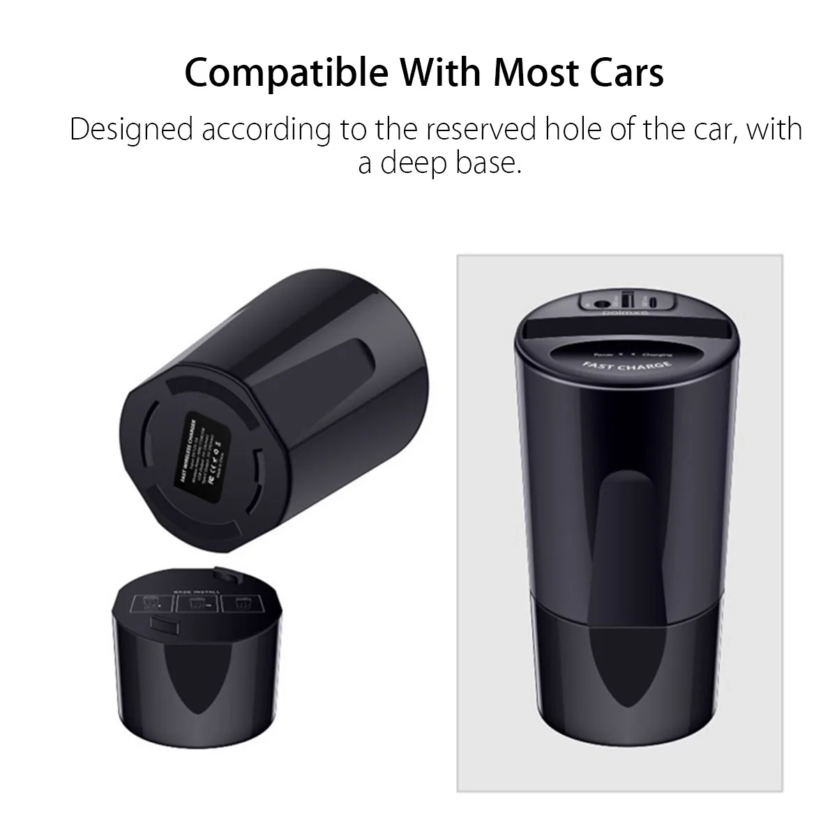 

Fast Wireless Car Charger Cup for Samsung S9 S8 Note10 9 Qi Wireless Charging Car Cup for iPhone XsMax/11/8plus 10W Universal