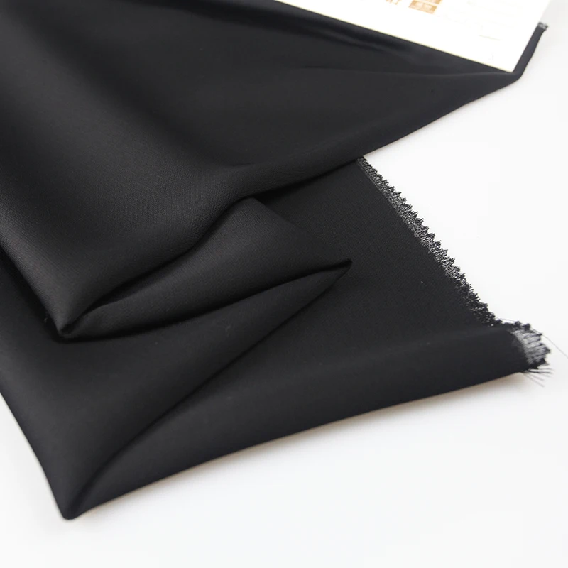 

Black acetate fashion designer fabric by the yard for sewing dresses full dress shirts DIY handmade cloth