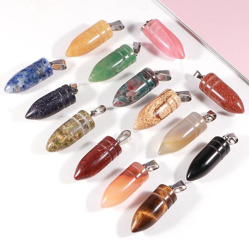 

2021 Trendy Natural Stone Pendants Star Crystal Necklcaces Gift 50pcs 20mm Charm For Jererly Making