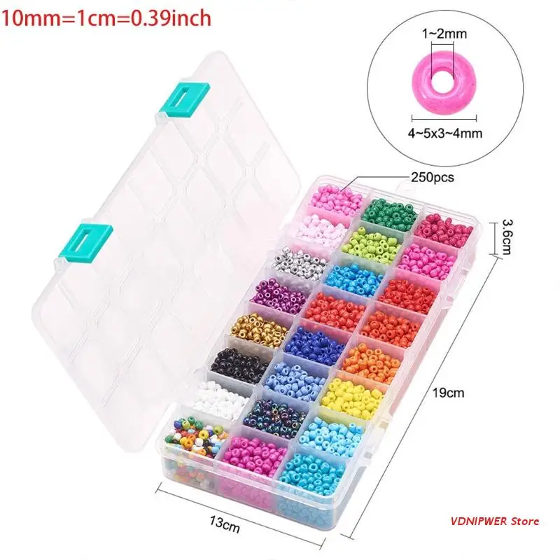 

Garment Accessory Round Glass 24Colors Beads Colourful Beads Pony Large Hole Cube Square Loose Spacer Craft Gift