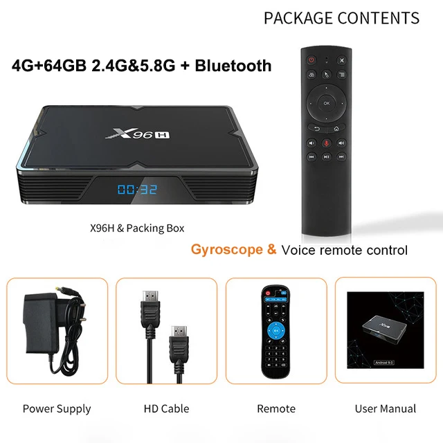 4G 64G Add G20S Air ТВ приставка X96H Android 9 4G 32G 64G Allwiner H6 четырехъядерный 2,4G/5 GHz wifi Bluetooth 4,1 Google tv BOX HDMI 2,0 6K HD телеприставка X96 - Цвет: 4G 64G Add G20S Air