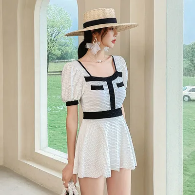 Цельный купальный костюм для женщин 2020 пляжные выходные легкие роскошные черные