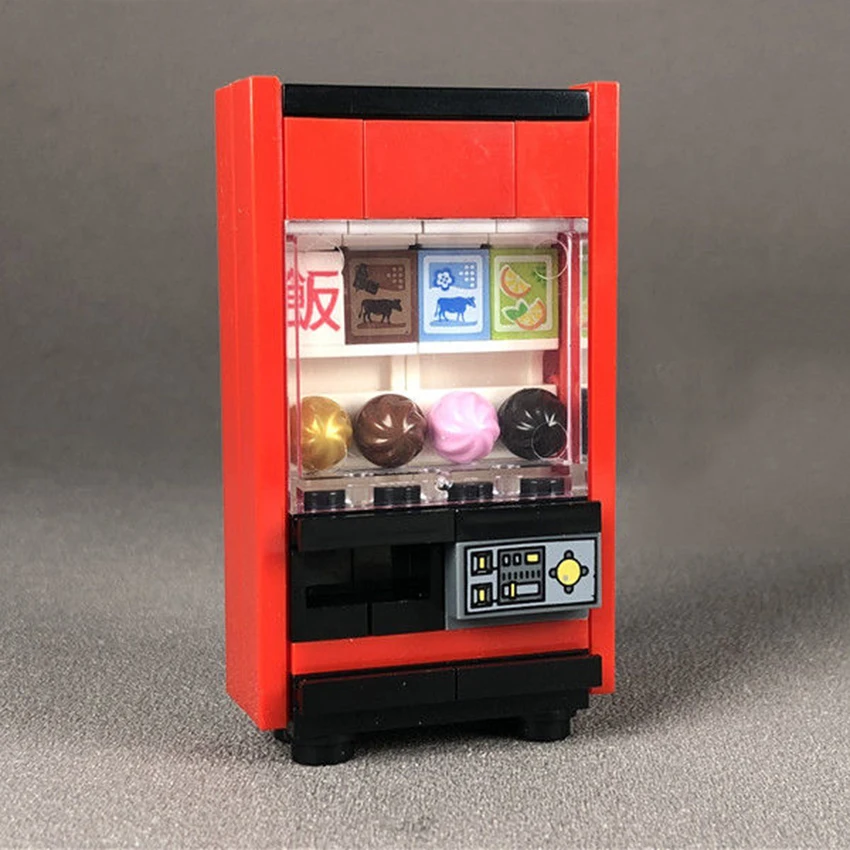 Одиночный торговый автомат город улица вид аксессуары строительные блоки MOC