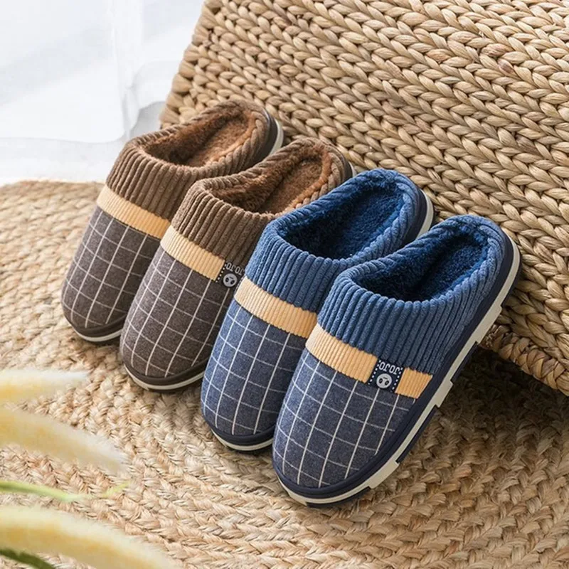 

MEN SLIPPERS Winter and women with thick soles, non-slippery indoor thermal men's cotton-padded SHOES