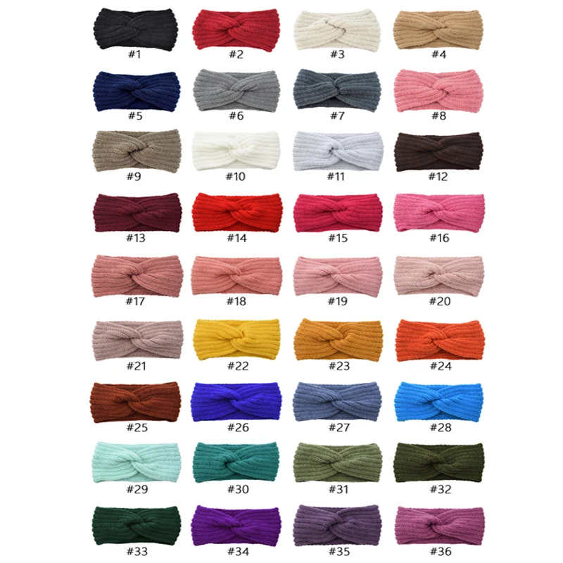 

Fashion New Solid Crochet Knitting Woolen Headbands 2020 Winter Women Bohemia Weaving Cross Headbands Handmade Hairbands Hot