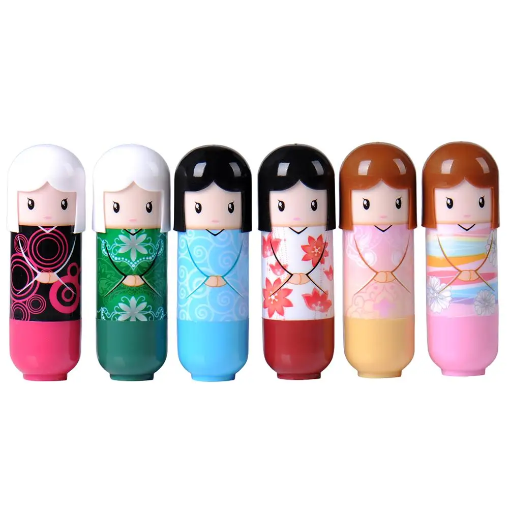 2 шт. увлажняющий бальзам для губ нежирный фруктовый вкус герметичный милая кукла