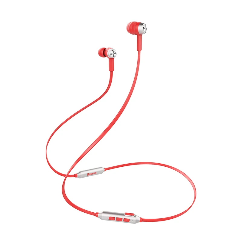 Baseus S06 Bluetooth наушники беспроводные магнитные шейные наушники громкой связи спортивные стерео наушники для samsung Xiaomi с микрофоном беспроводные наушники - Цвет: Earphone Red