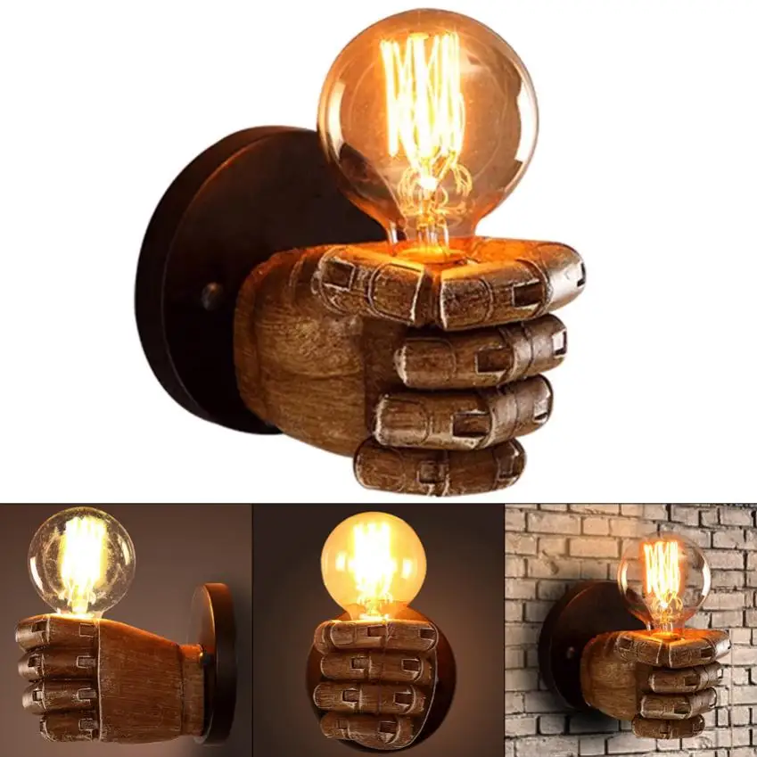 

Креативный Ретро настенный светильник, светодиодный античный полимерный настенный светильник в виде кулака, Европейский стиль, для бара, р...