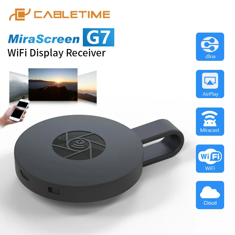 CABLETIME TV Stick беспроводной HD видеостример HDMI HDTV 2 4 ГГц Google 7 й Цифровой адаптер для ПК