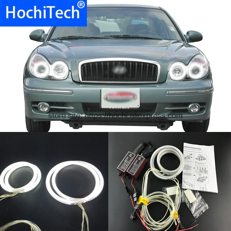 

HochiTech белый 6000K CCFL головной светильник Halo Angel Demon Eyes Kit ангельские глазки светильник для Hyundai Sonata 2002 2003 2004 2005