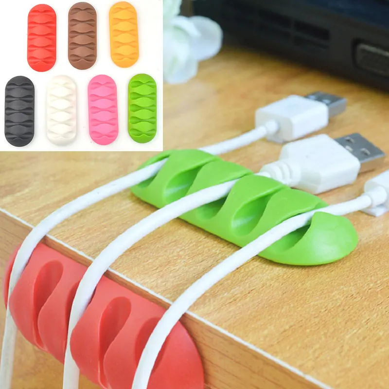 Гибкий резиновый держатель кабеля для намотки зажимы USB-мыши наушников сети