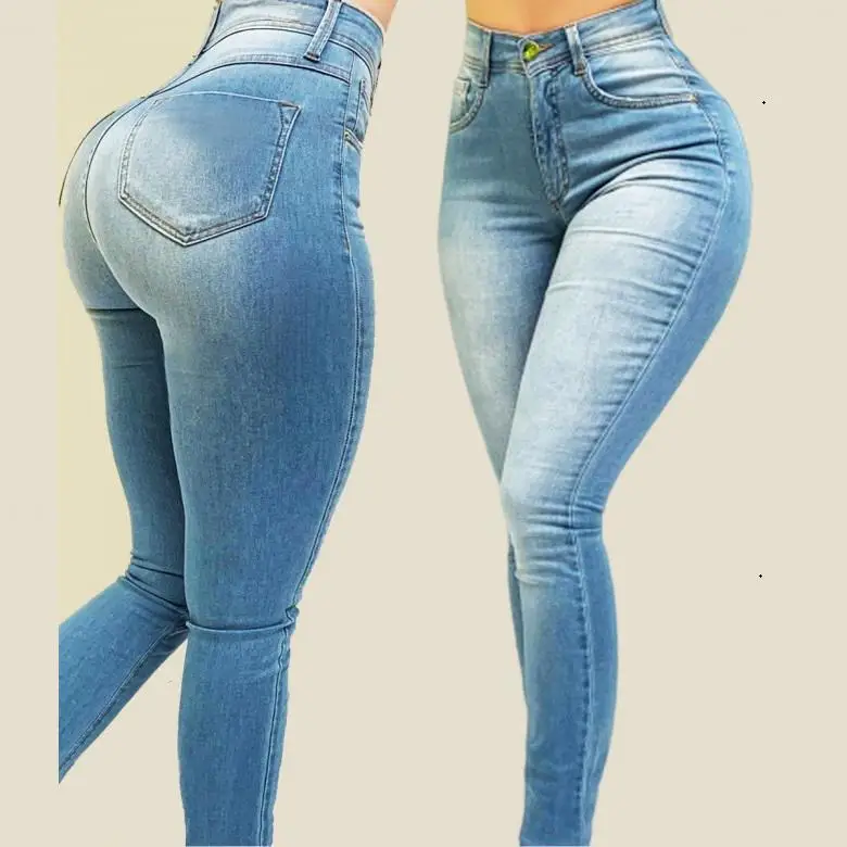 

Women Casual High Waist Denim Jeans Stretch Skinny Pencil Pants Ladies Slim Shaping Jeans Plus Size Pants for Women
