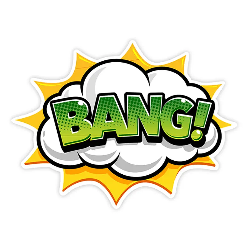 

PVC-0154# Various Sizes Self-adhesive Decal Bang Green Car Sticker Waterproof Auto Decors on Bumper Rear Window