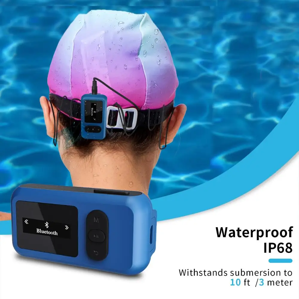Водонепроницаемый MP3-плеер для плавания и серфинга 16 ГБ подводный дайвинг