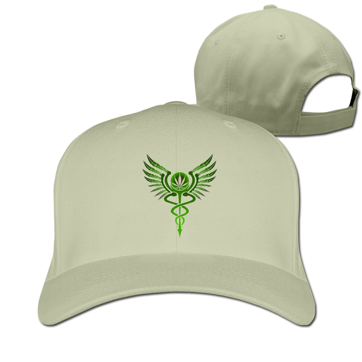 

Pot Leaf Caduceus man womens Fashionable breathable Dad Cap