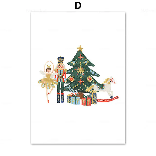 Картина на холсте с узором гайкера мультяшная Рождественская елка скандинавские