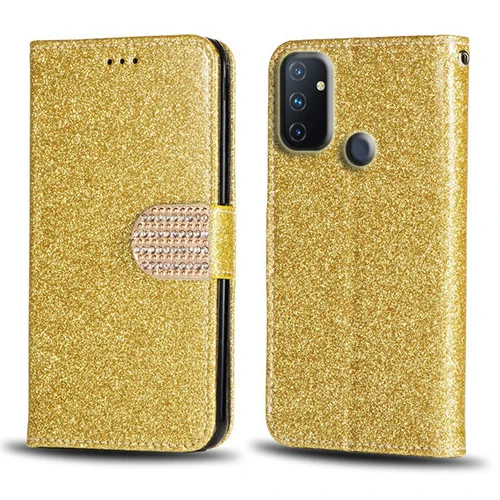 

Блестящий кожаный чехол со стразами для телефона Oneplus Nord N100