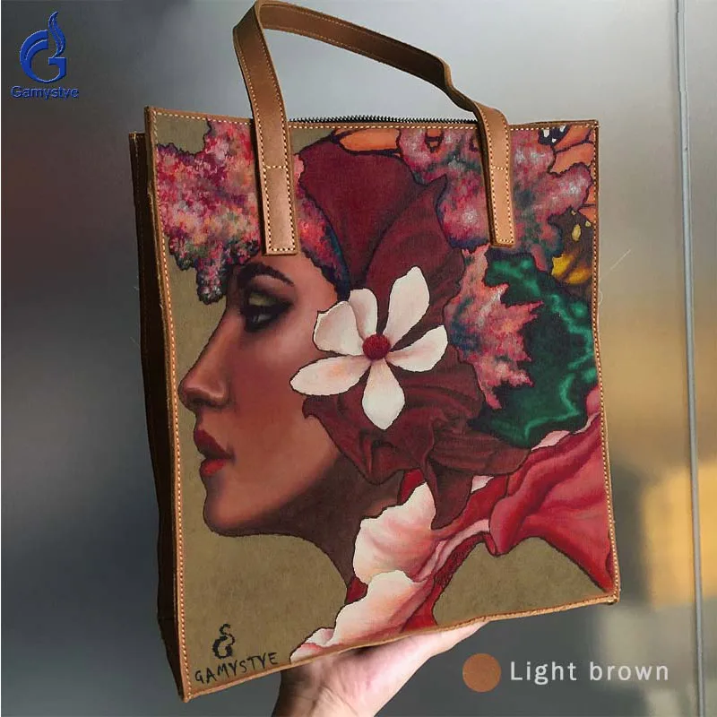 Ручная роспись художественные цветы вместительные сумки для покупок Женская