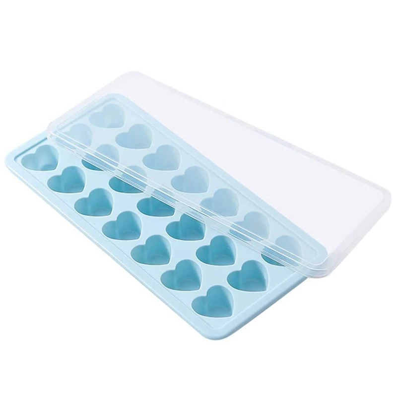 

Силиконовая квадратная форма для льда в форме сердца, силиконовая квадратная форма 21 для льда со съемной крышкой, для виски и коктейлей