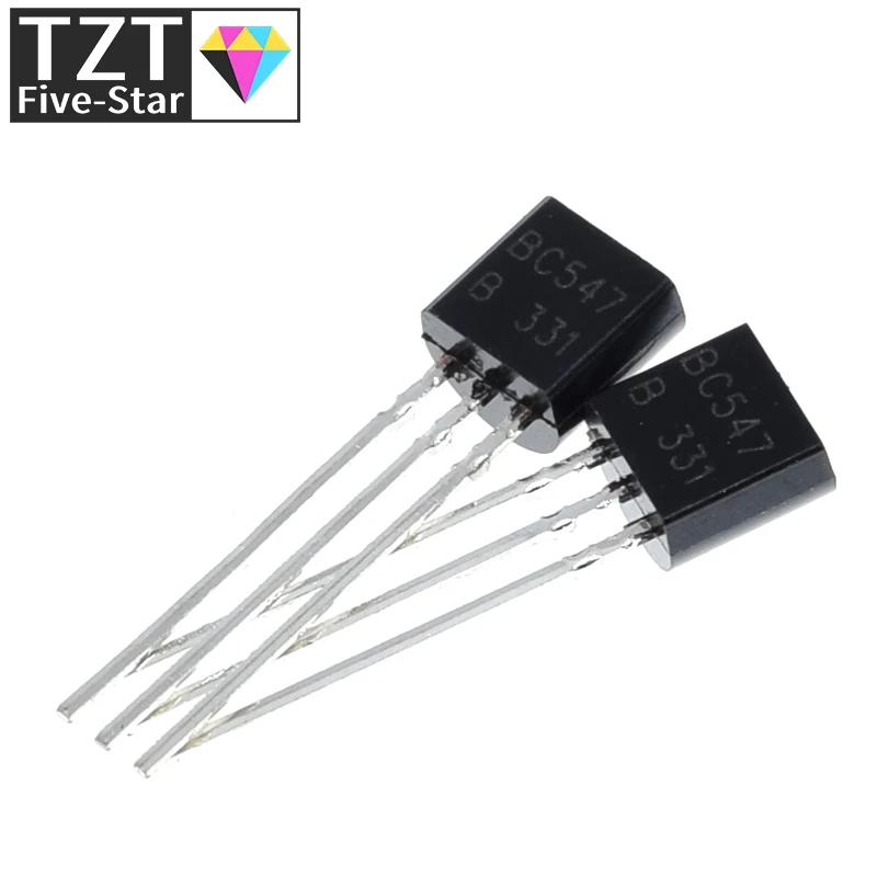 100 шт./пакет BC547 TO-92 45V / 0.1A NPN транзистор низкой мощности | Электронные компоненты и