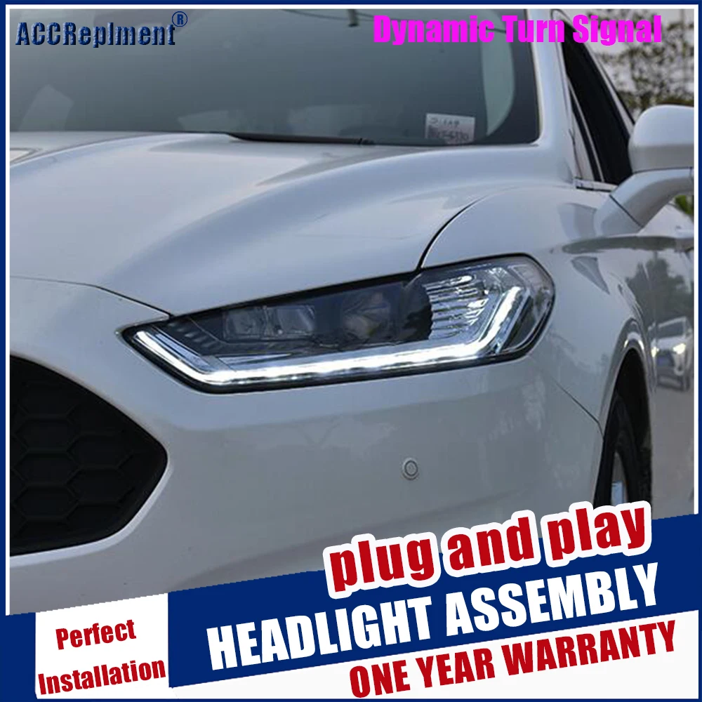 Автомобильные Стайлинг светодиодный ные фары для Ford Mondeo Fusion 2013-2016 drl H7 hid