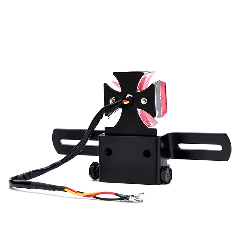 

Motorcycle Tail Light Choppers Dirt Bike Maltese Cross LED Rear License Plate Tail Light for Most Dual Sport/Dirt Bikes