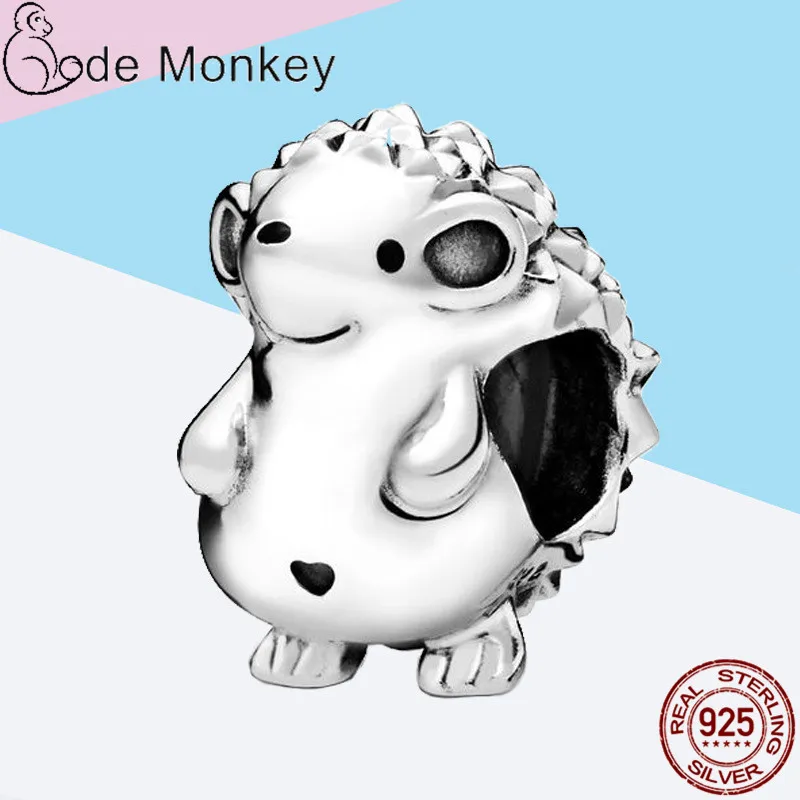 CodeMonkey Аутентичные 925 пробы серебряные бусины Ежика подходят к оригинальному