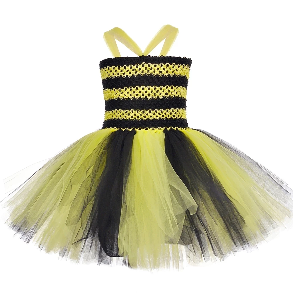 1 комплект платье-пачка для девочек с Пчелой желтое черное крыльями цветочным