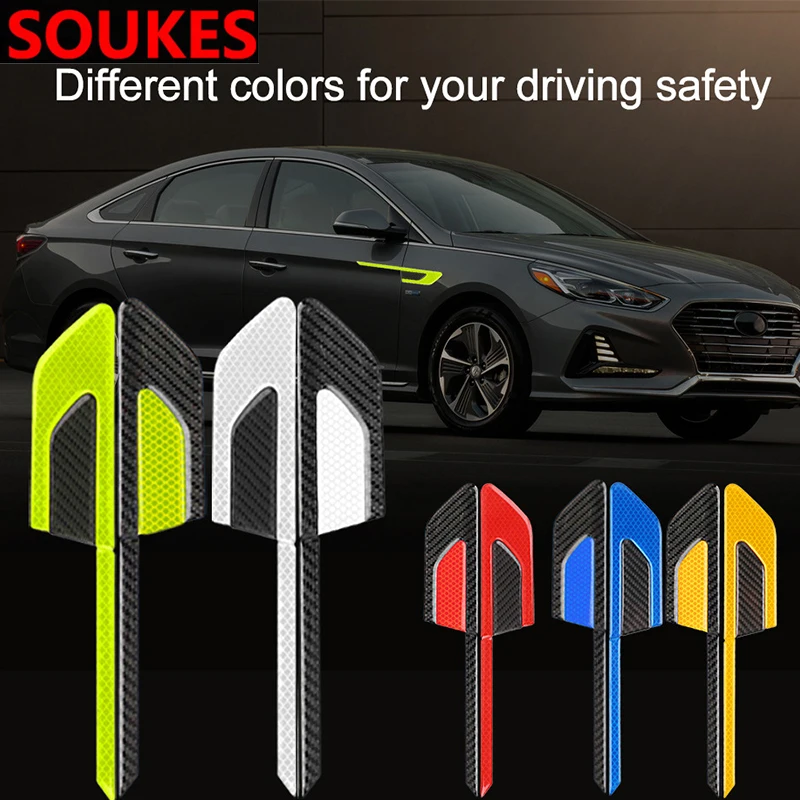 2 шт. светоотражающие наклейки для автомобиля двери безопасности Предупреждение