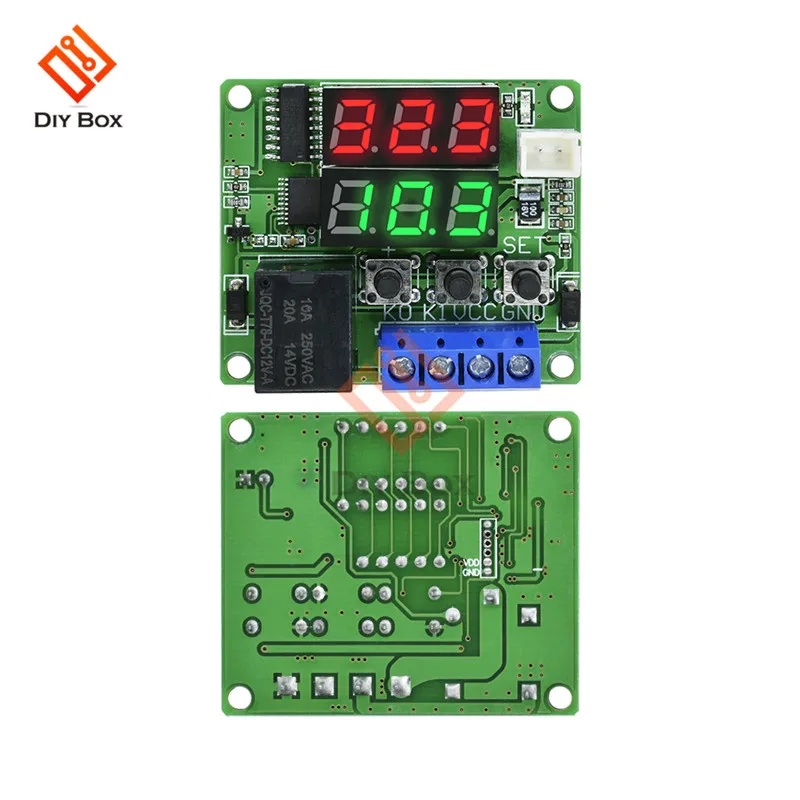 XH-W1219 DC12V двойной светодиодный цифровой дисплей цикл термостат контроль температуры Лер регулятор переключатель реле управления NTC модуль датчика