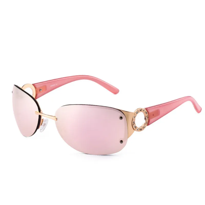 Женские солнцезащитные очки без оправы FENCHI роскошные брендовые розовые для