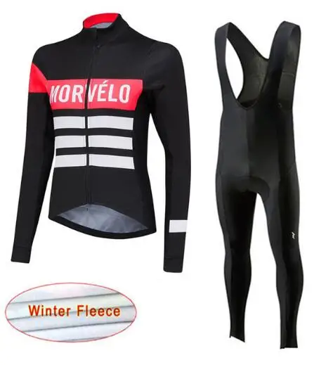 1 Pro Team Зимняя Теплая Флисовая велосипедная одежда для мужчин MORVELO Джерси костюм открытый езда на велосипеде MTB Одежда комбинезон комплект - Цвет: 1